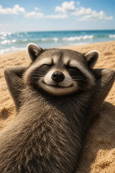 AI-generated image of a raccoon character created with FORGR