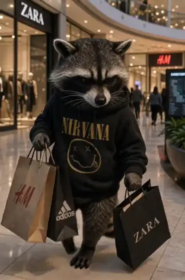 AI-generated video of a raccoon character created with FORGR