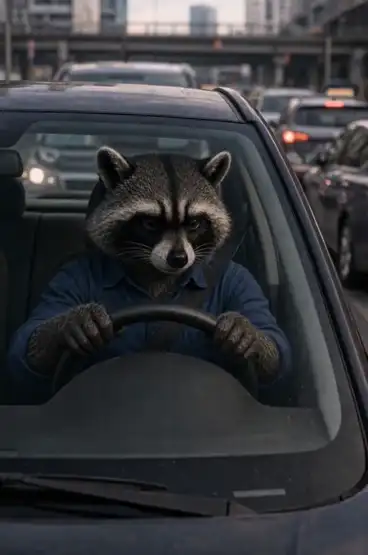 AI-generated video of a raccoon character created with FORGR